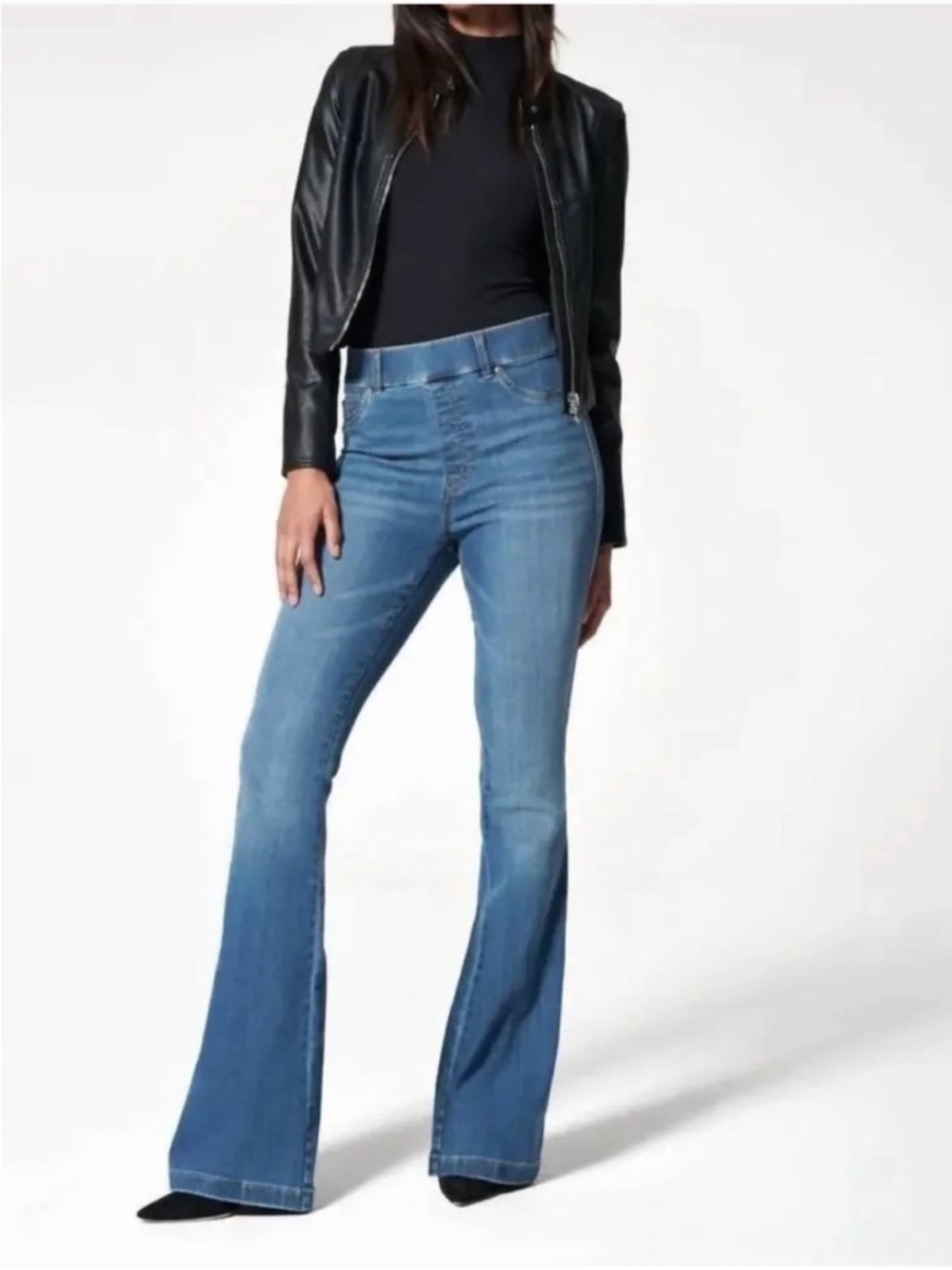 SPANX Flare Jeans Vintage Indigo Pull On Medium